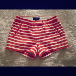 J Crew | orange & white striped shorts